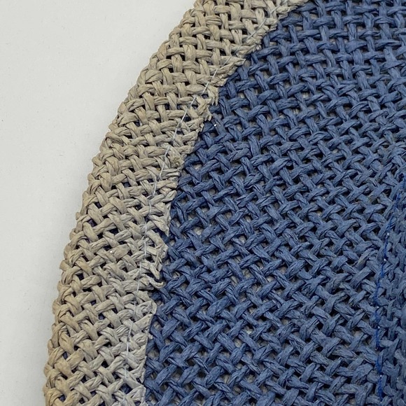 Look Smart Straw Hat Reversible OS‎ Blue Beige Tags still Attached - Picture 12 of 12